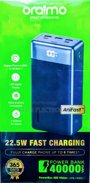 Oraimo Fast Charging Power Bank 40000mah