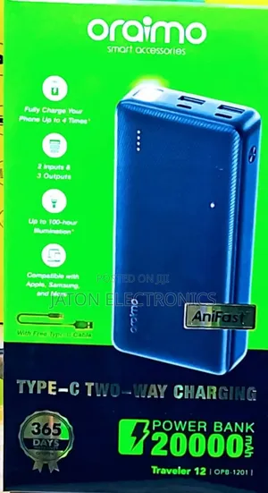 Oraimo Fast Charging Power Bank 20000mah