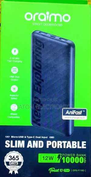 Oraimo Slim and Portable Power Bank 10000mah