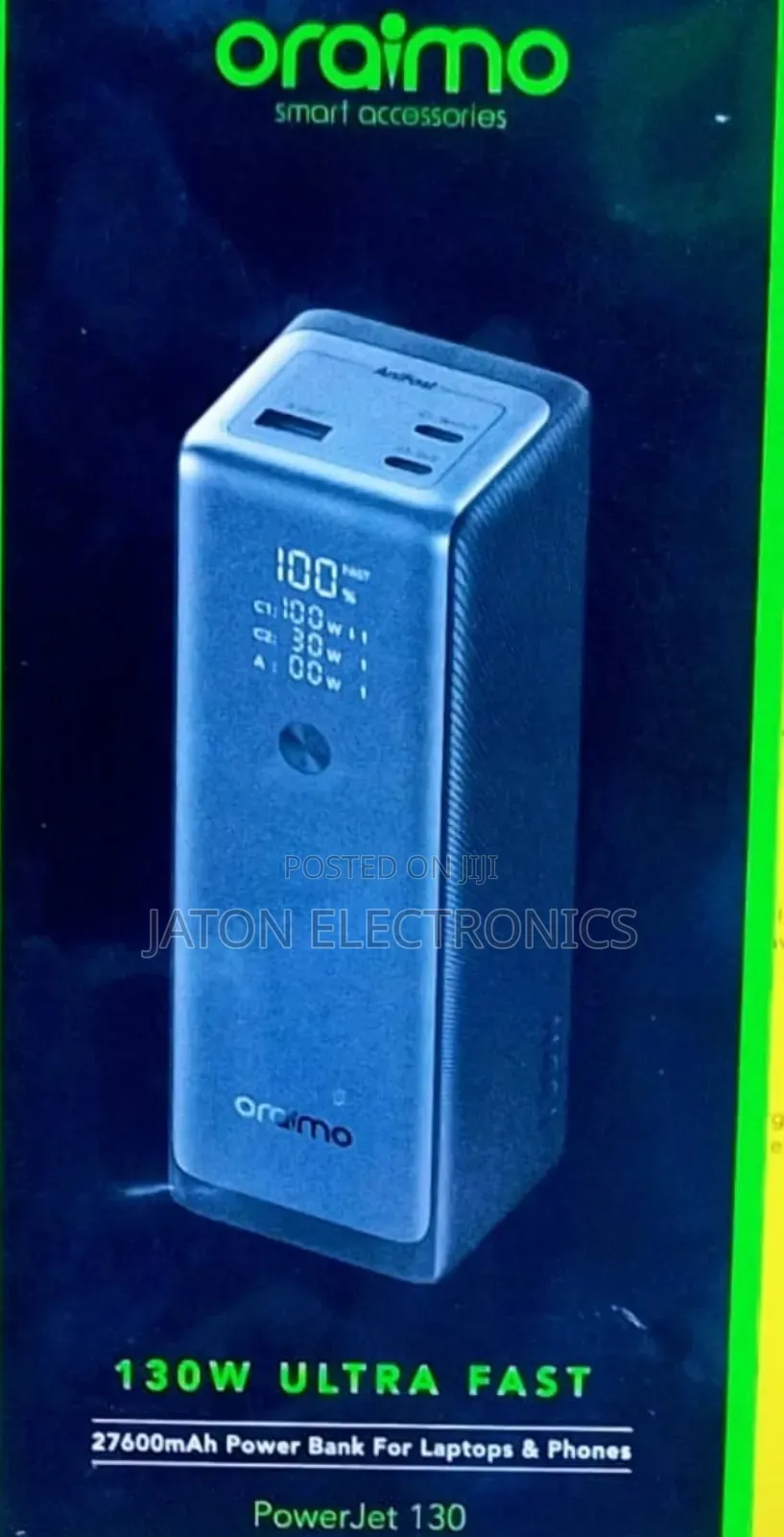 Oraimo 130w Power Bank for Laptop Phone 27600mah