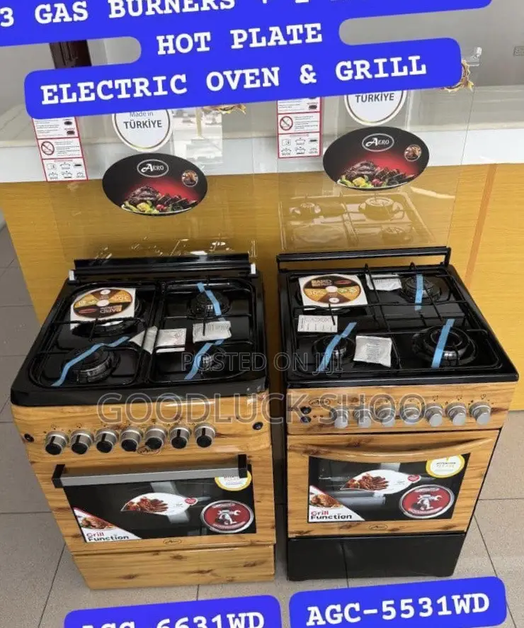 Aero 50cm X 50cm 3 Gas Burners + 1el +Eo Grill (Agc-5531wd) (Wood) -