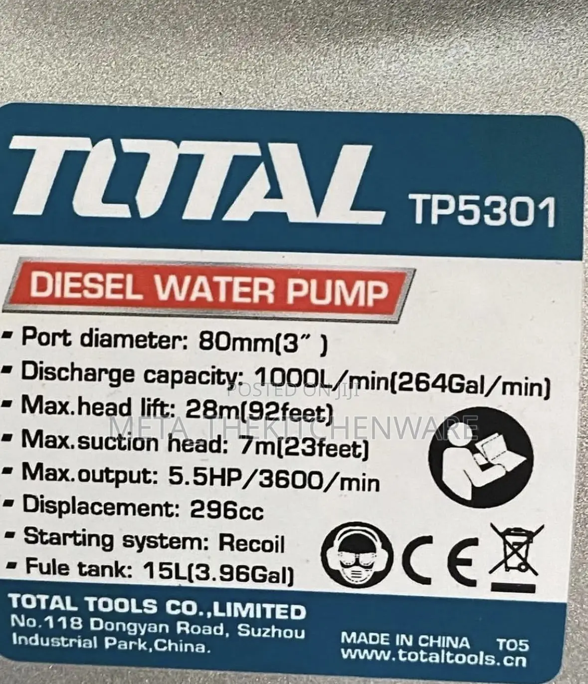 Total Diesel Water Pump 3"Inch