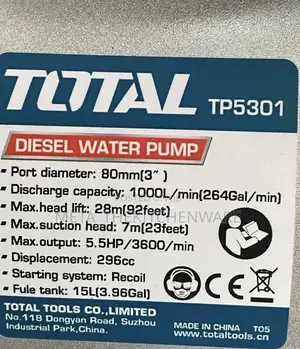 Total Diesel Water Pump 3"Inch