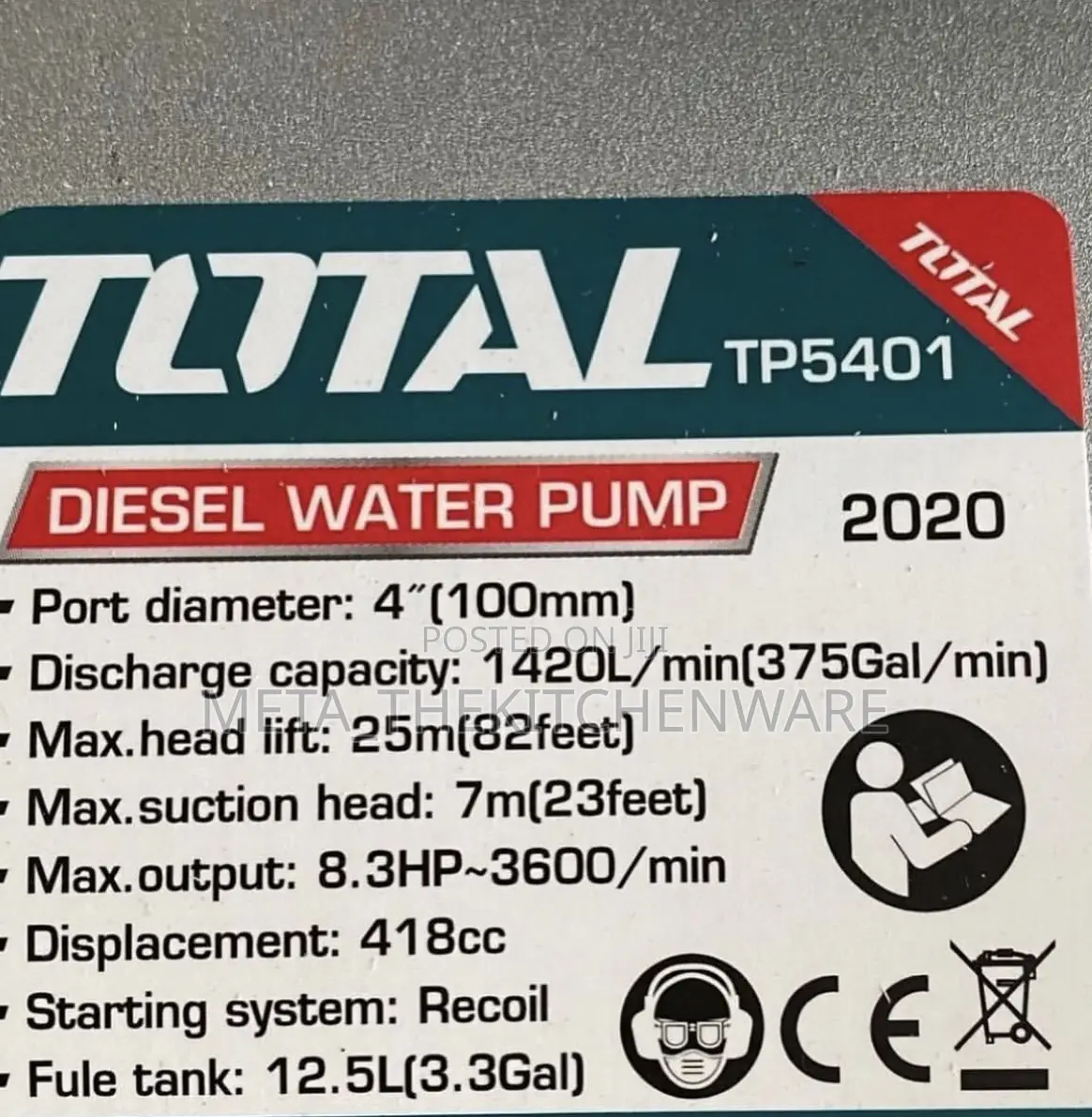 Total Diesel Water Pump 3"Inch