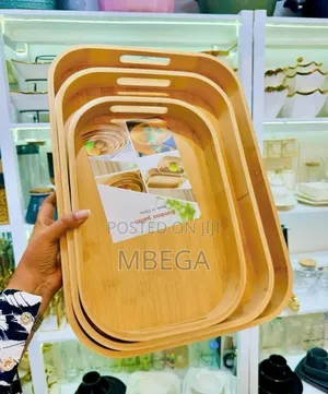 Bamboo Serving Tray Set
