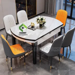 Modern Classic Dining Table or Restaurant Table and Chairs 6 Seaters