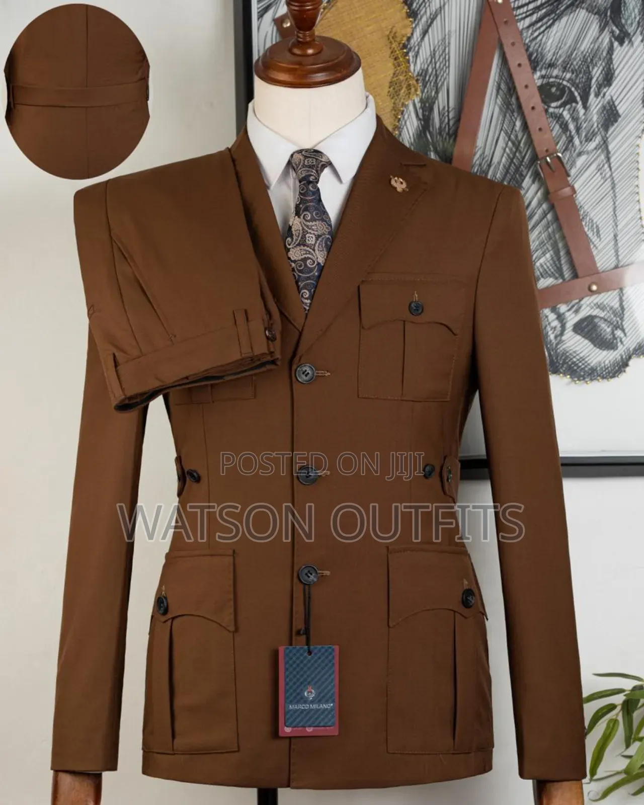 Men's New and Original Safari Suits Bagozza Milano Brand Top Class