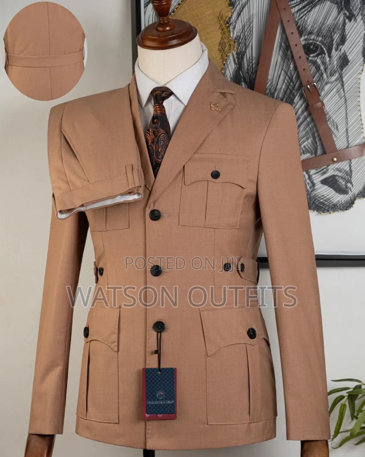 Men's New and Original Safari Suits Bagozza Milano Brand Top Class