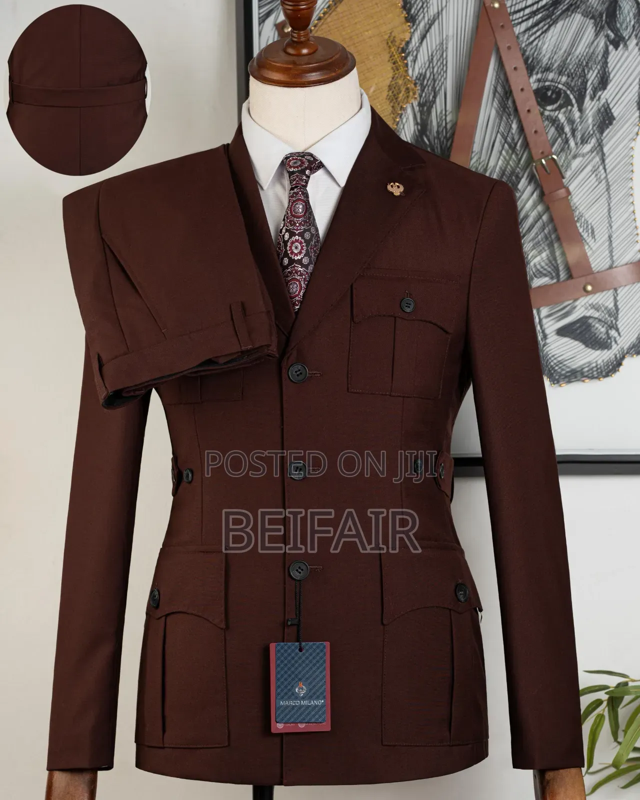Brown Suit | 4 Pockets