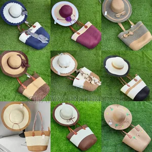 Beach Summer Bags and Cap Full Set Kofia Na Mkoba