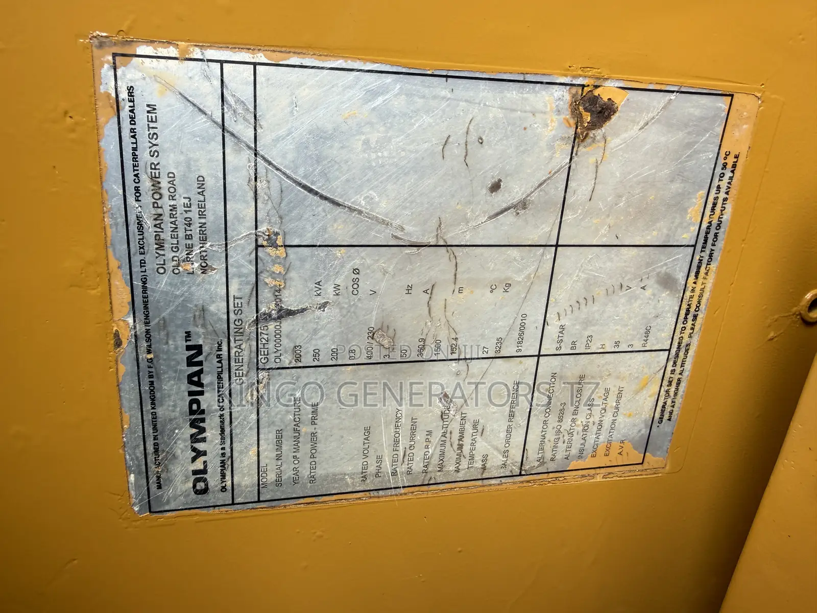 Generator Perkins 250kva