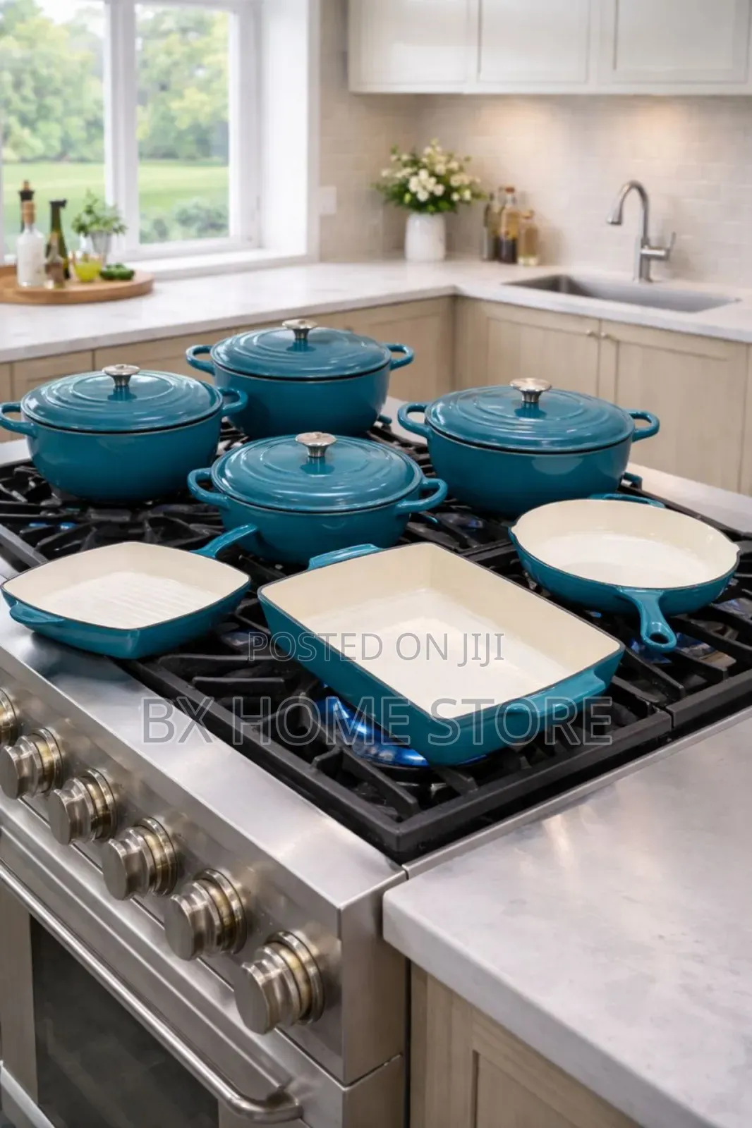 Enamelled Cast Iron Cookware Set (11-Pcs)