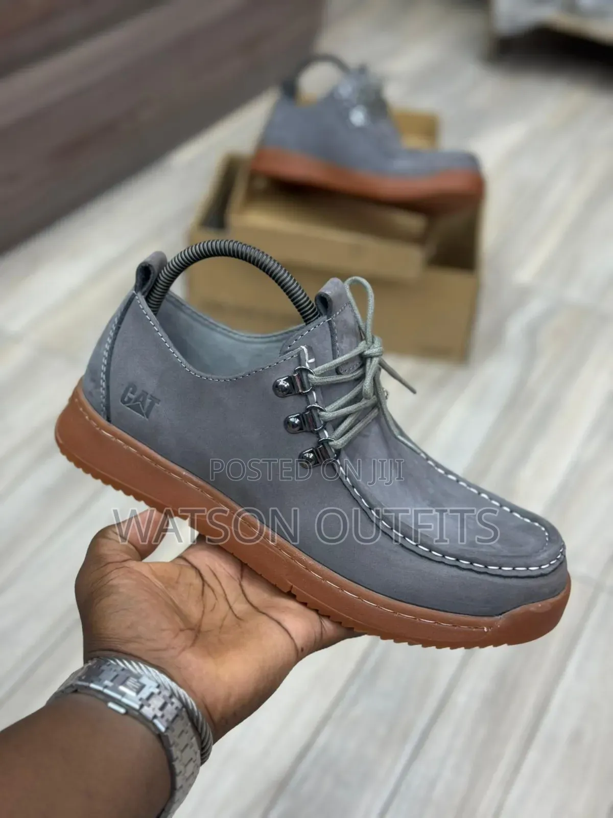 Men's Leather Shoes Cat Brand New Gray Colour Very Top