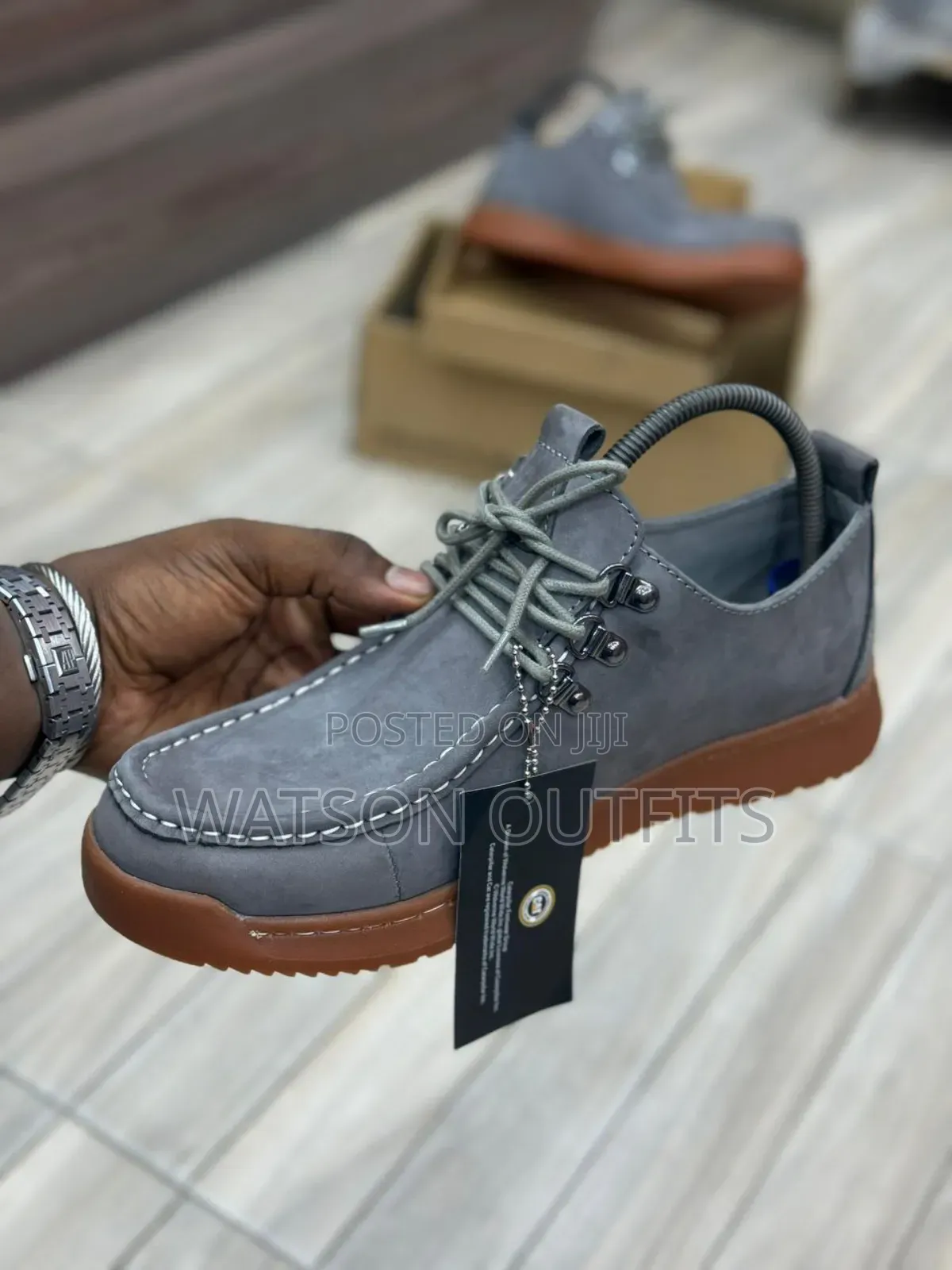 Men's Leather Shoes Cat Brand New Gray Colour Very Top