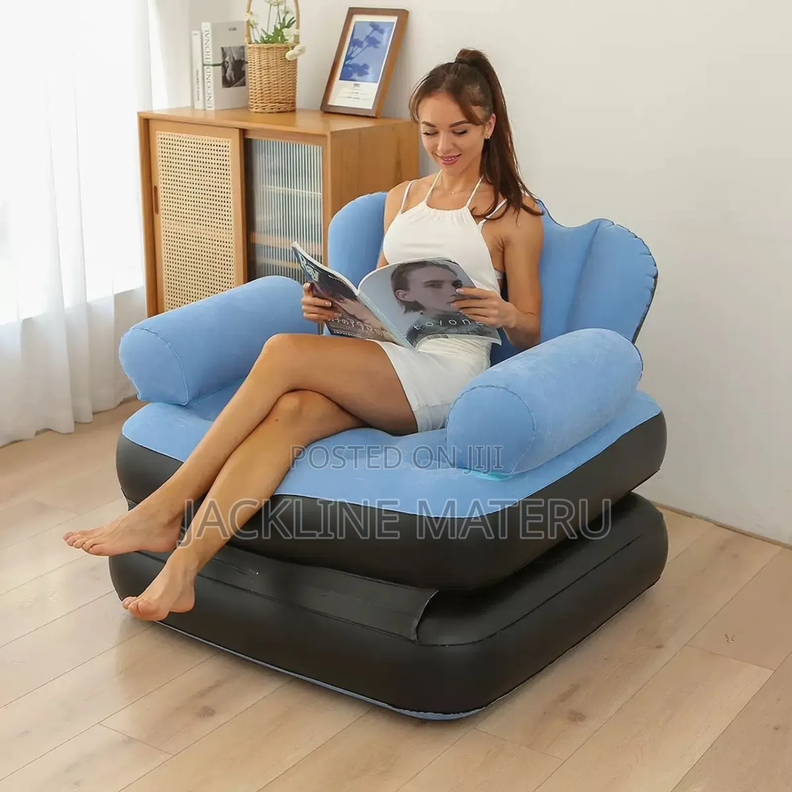 Inflatable Sofa 2n1 Nzuri Sana Na Pump Yake