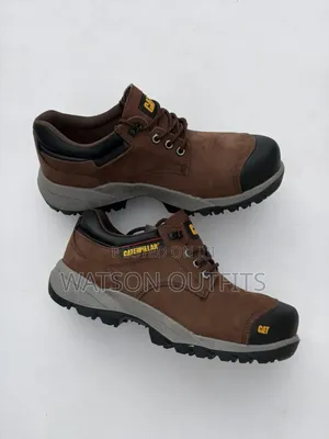 Cat Brand Men's Leather Shoes Original Metal Steel on Toes