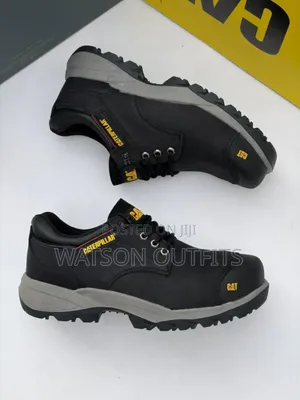 Cat Brand Men's Leather Shoes Original Metal Steel on Toes