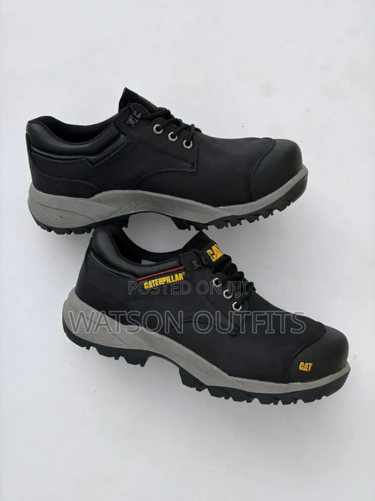 Cat Brand Men's Leather Shoes Original Metal Steel on Toes