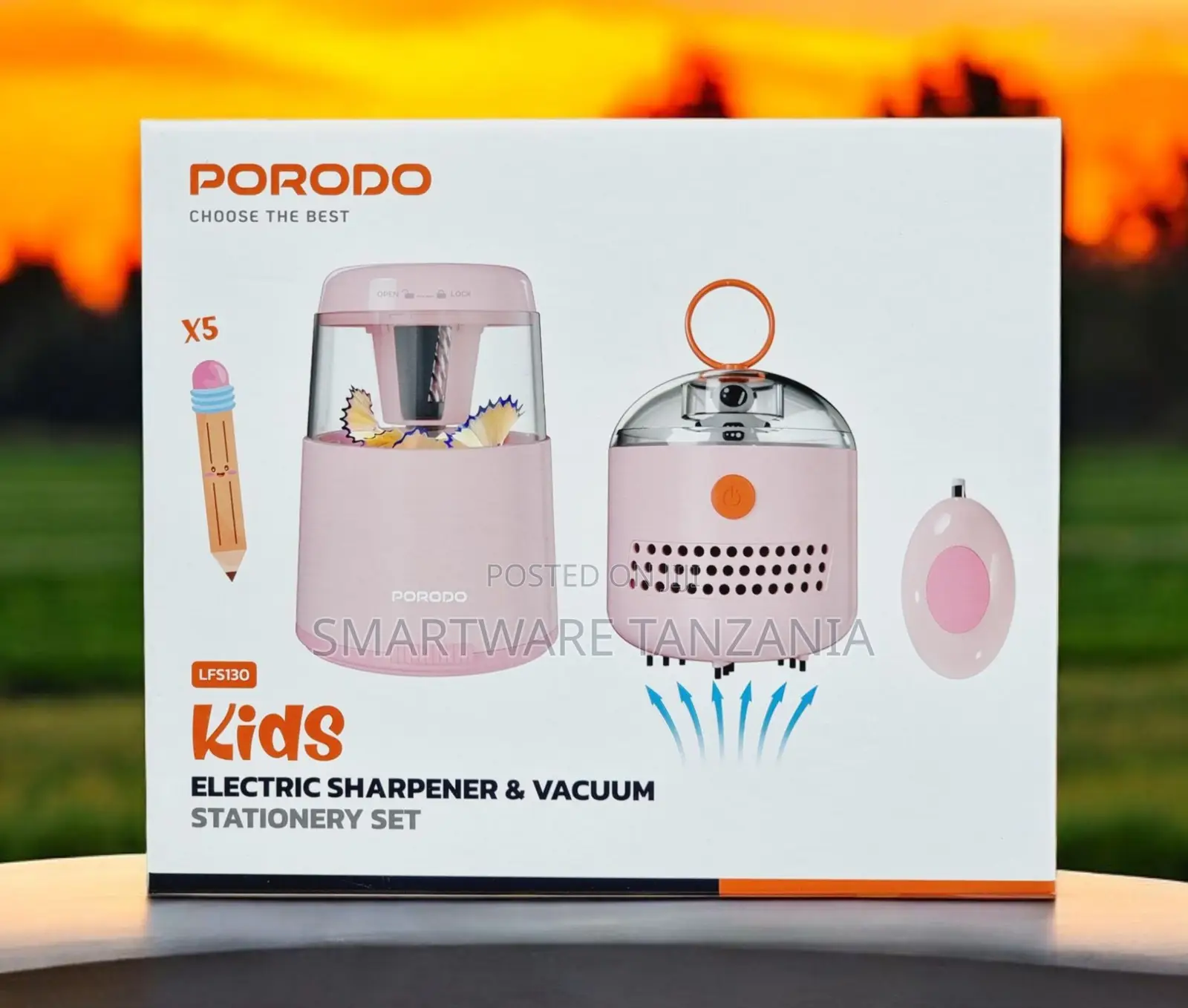 Porodo Kids Electric Sharpener Lfs130 - Vacuum Set, 5 Pencils