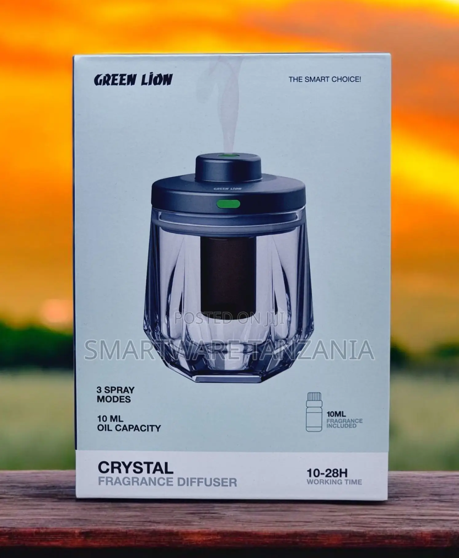 Green Lion Crystal Fragrance Diffuser 3 Spray Modes 10-28h Runtime