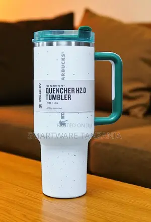 Stanley X Starbucks Quencher H2.0 40oz Speckled White Teal Tumbler