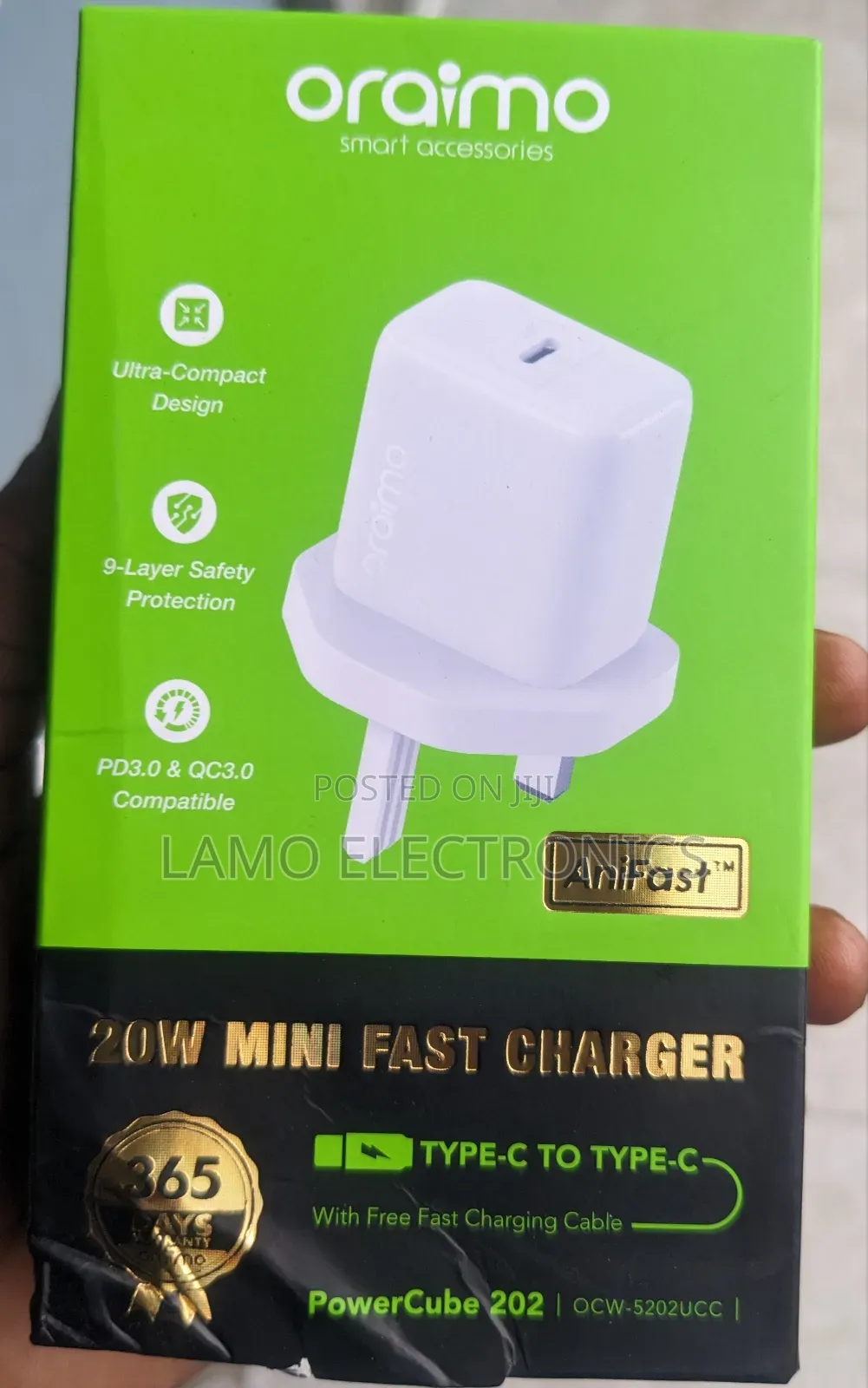 Oraimo Powercube 202 Ocw-5202ucc Type-C to Type-C 20w Fast Charger
