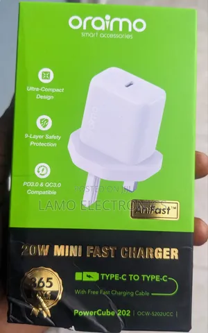 Oraimo Powercube 202 Ocw-5202ucc Type-C to Type-C 20w Fast Charger