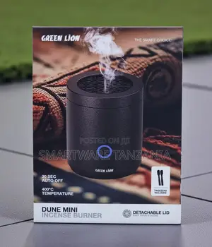 Green Lion Dune Mini Incense Burner 400c Auto Off Detachable Lid Black