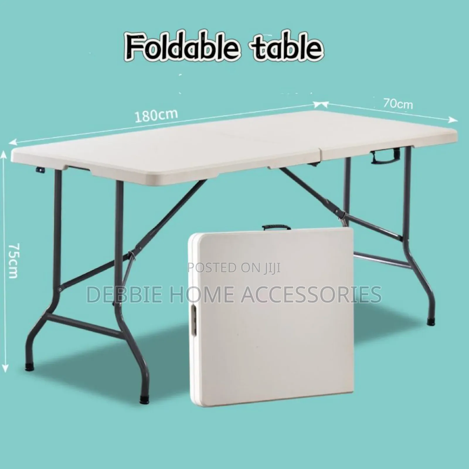 Black/White Foldable Rectangular Table