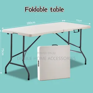 Black/White Foldable Rectangular Table