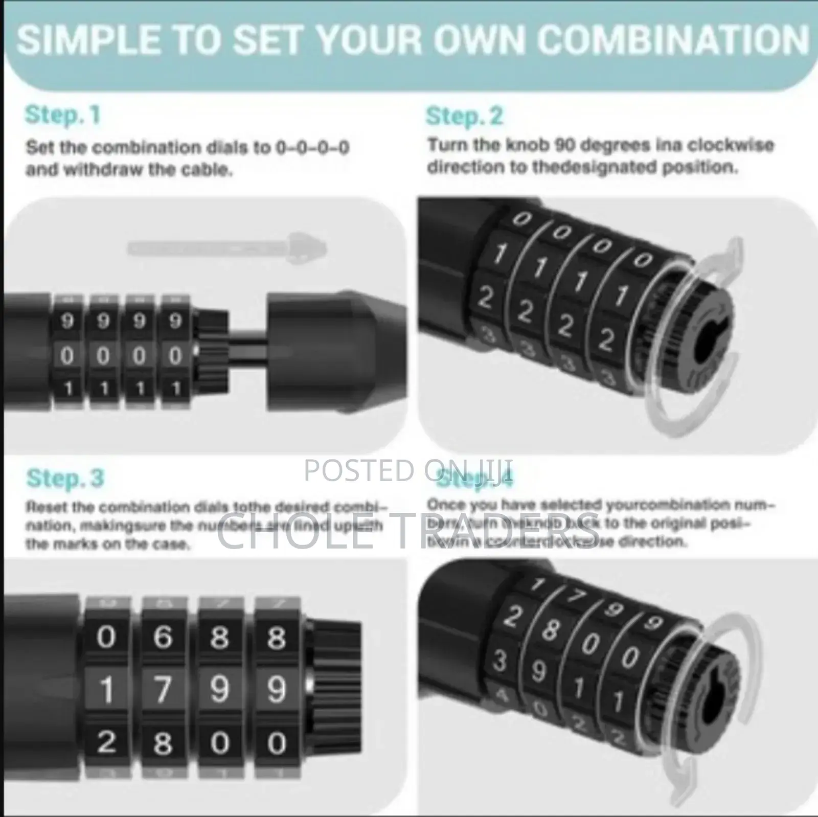 Code Type Anti Theft Bicycles / Motorcycles Cable Locks