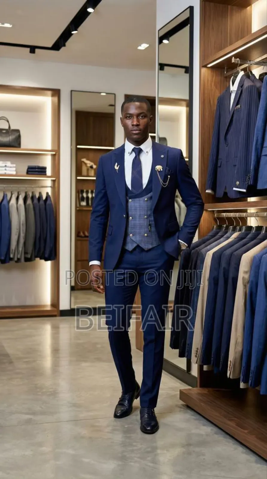 Dark Blue Draft Waist Coat Suit