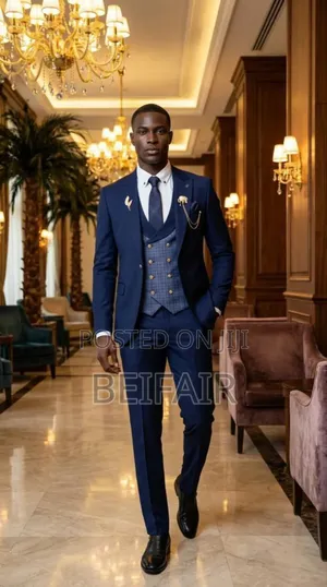 Dark Blue Draft Waist Coat Suit
