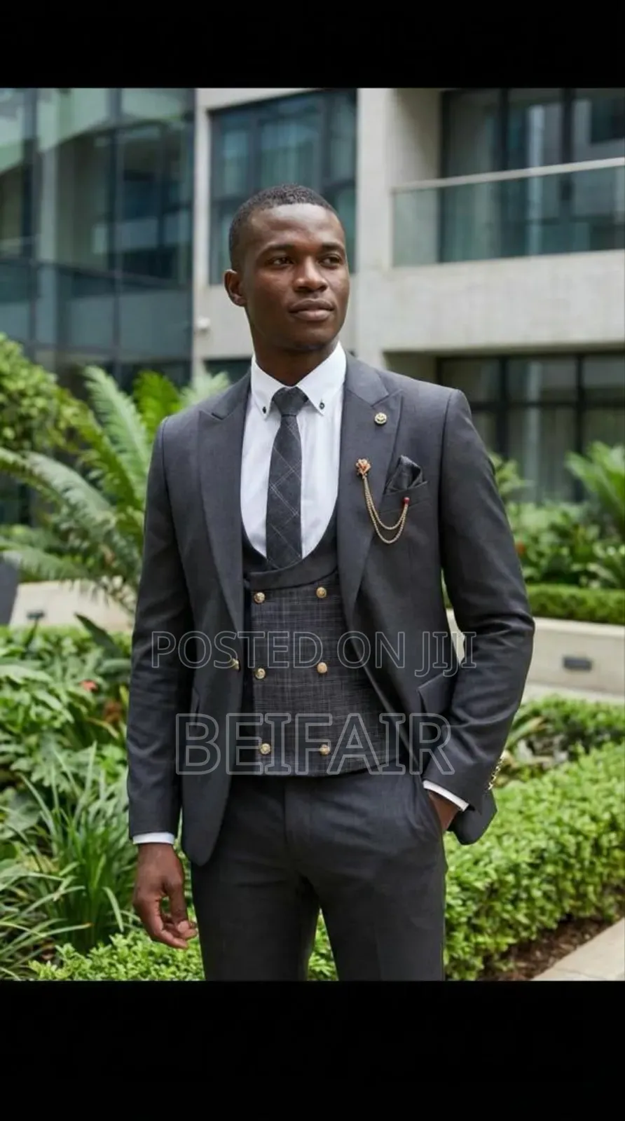 Black Suit Fine Draft Waist Coat