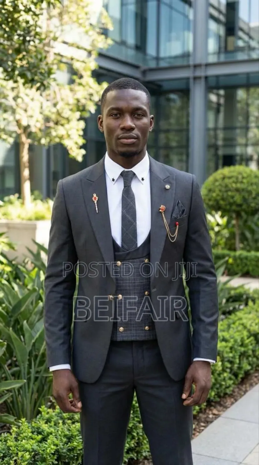 Black Suit Fine Draft Waist Coat