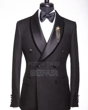 Black Shining Taxedo Suit