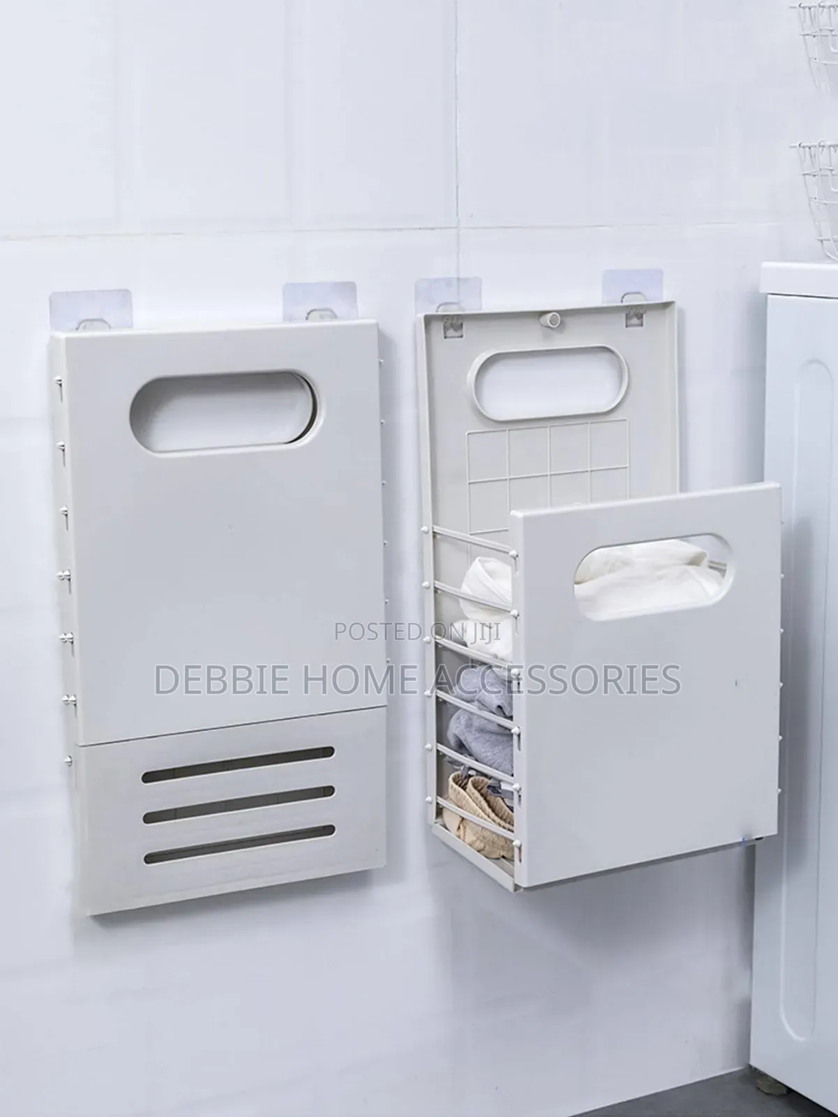 Foldable, Wall-Mounted Laundry Basket