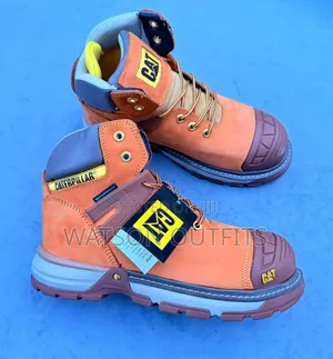 Men's Leather Boots Cat Brand New High Cutting Very Original