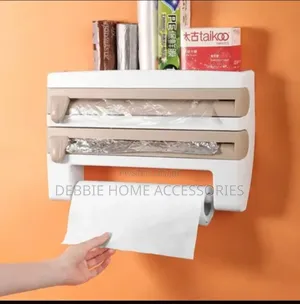 Wall-Mounted 4-in-1 Kitchen Roll Dispenser and Organizer