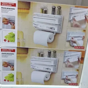 Wall-Mounted 4-in-1 Kitchen Roll Dispenser and Organizer