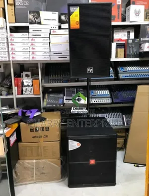 Set of Professional Quality Audio Speaker Music System Base and Mid
