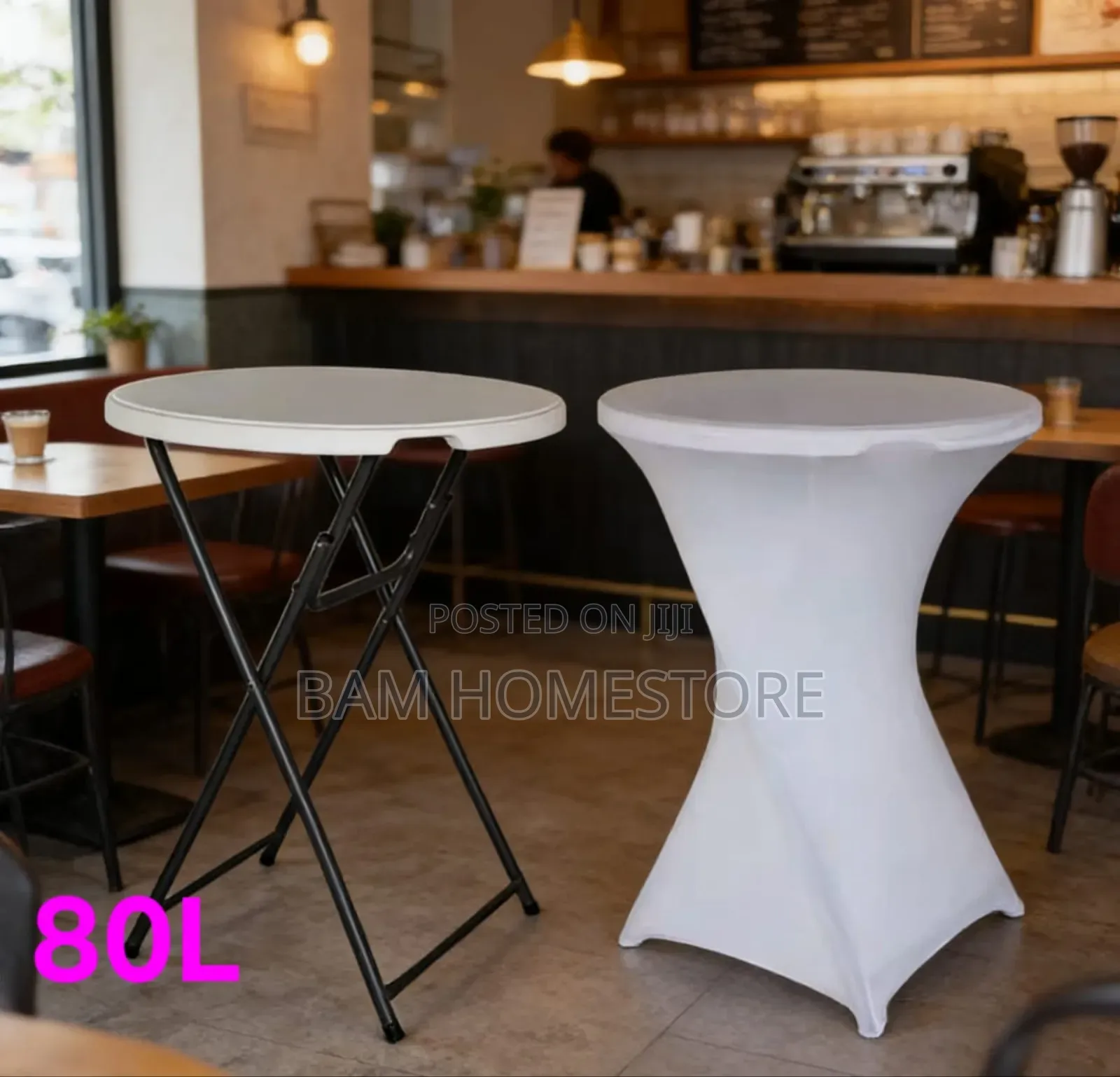 Portable Round Folding High Bar Cocktail Table for Events (80cm)