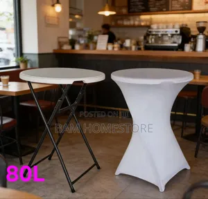 Portable Round Folding High Bar Cocktail Table for Events (80cm)