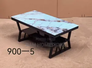 Modern Rectangular Coffee Table With Marble Woven Pattern Glass Top