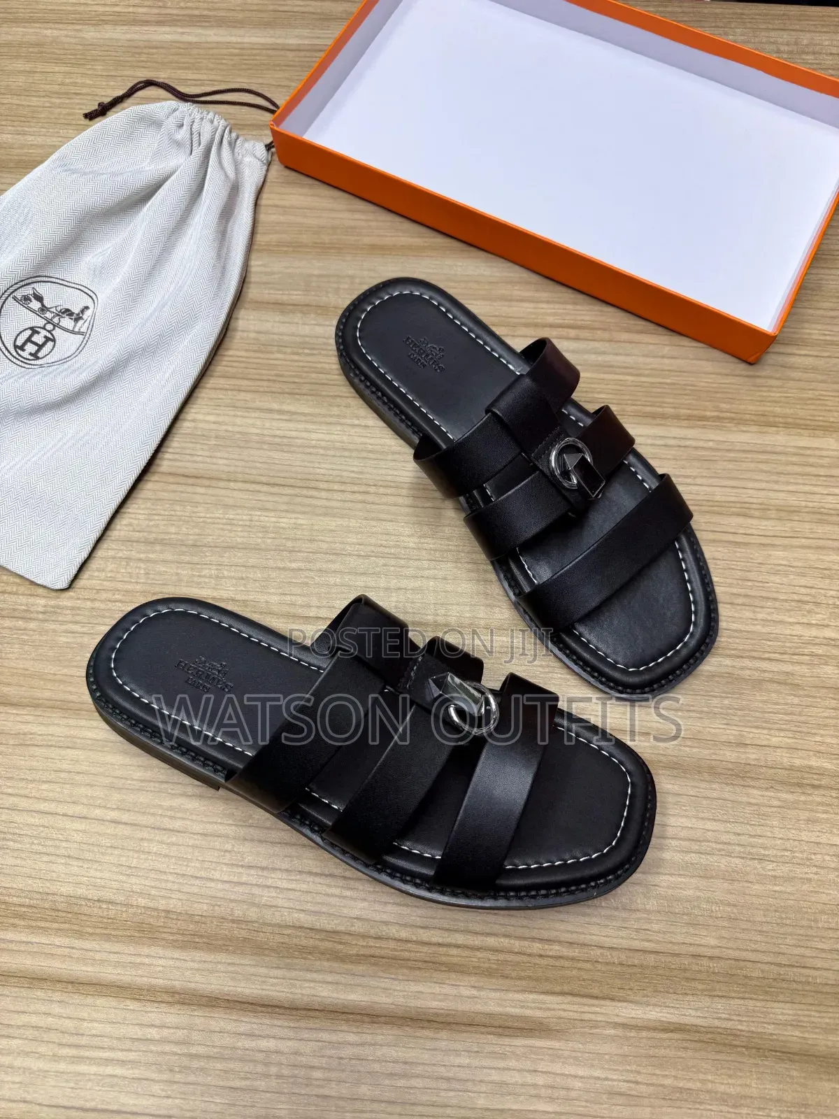 Hermes Paris and Fendi Brand New Men's Leather Sandals Original