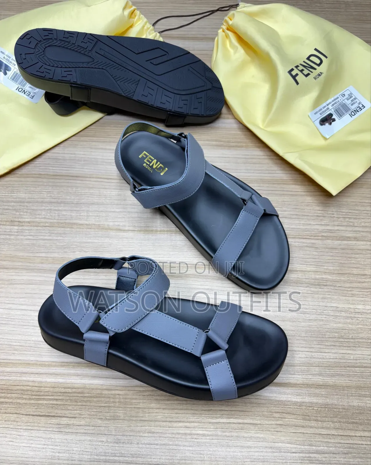 Hermes Paris and Fendi Brand New Men's Leather Sandals Original