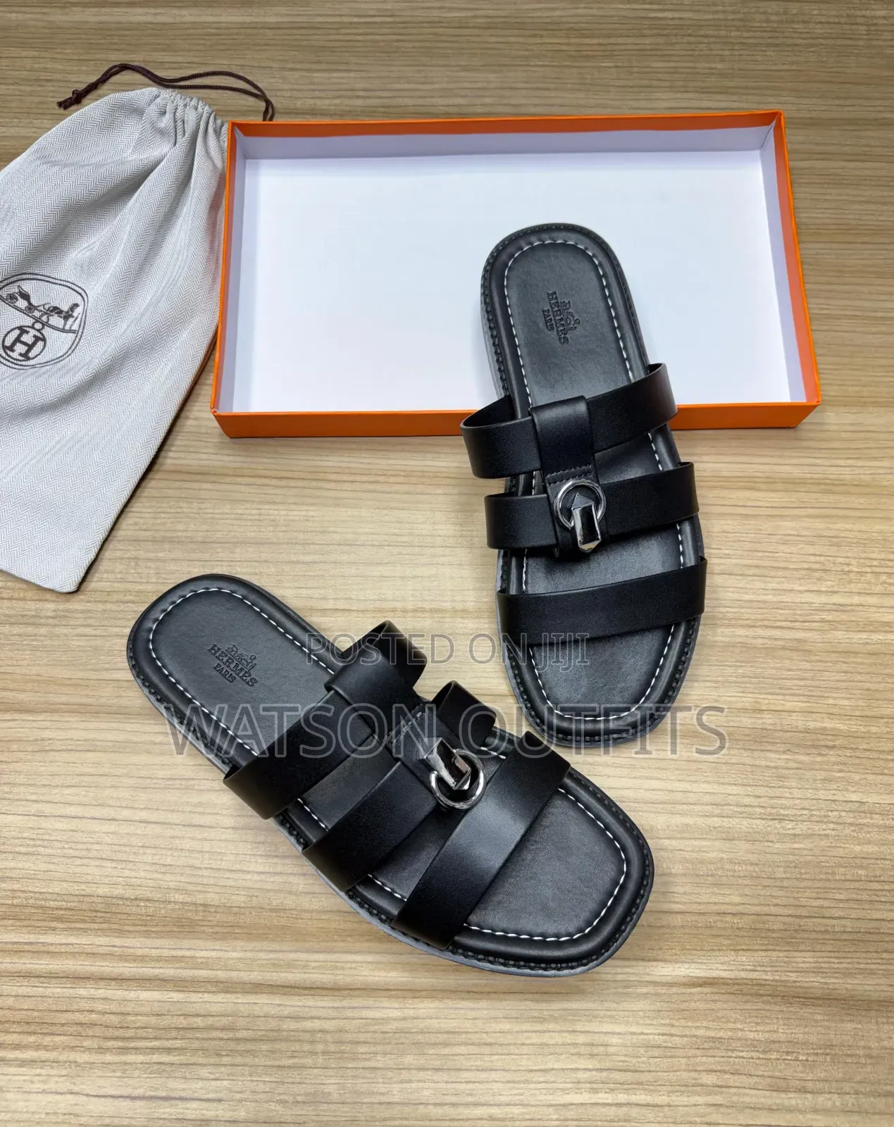 Hermes Paris and Fendi Brand New Men's Leather Sandals Original