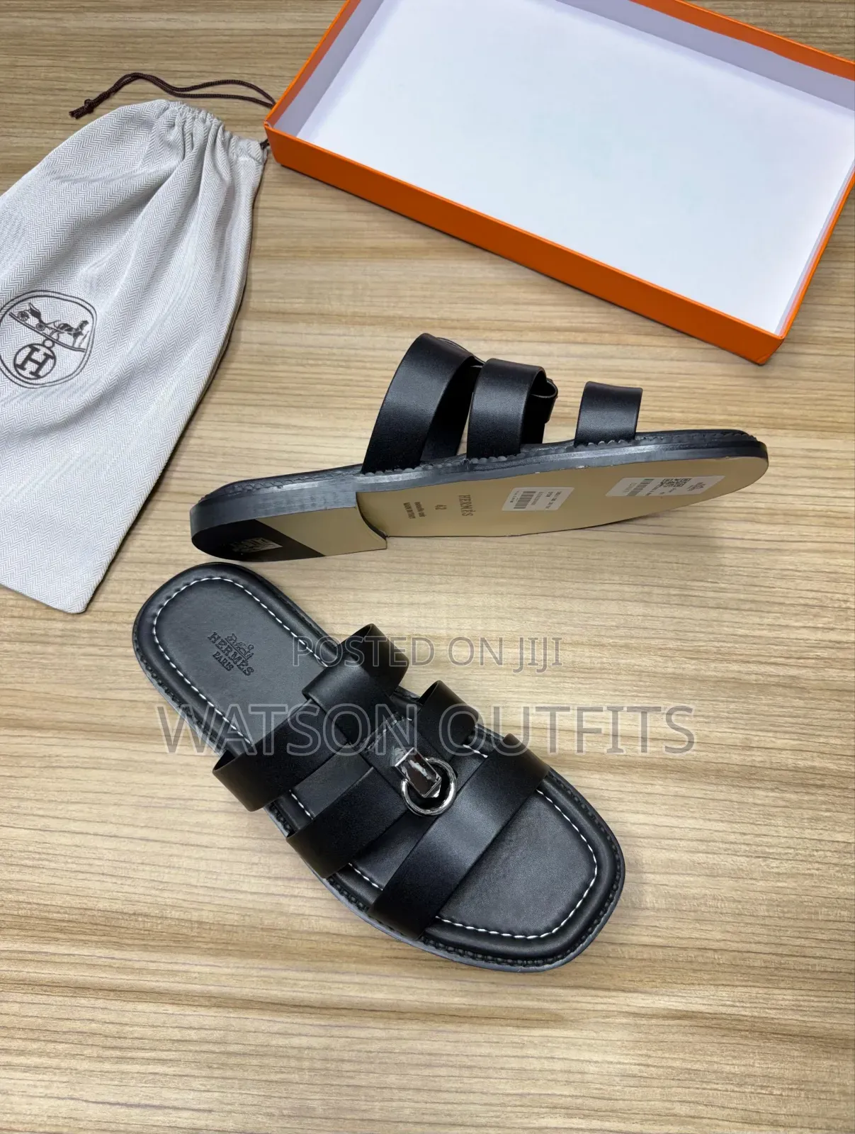 Hermes Paris and Fendi Brand New Men's Leather Sandals Original