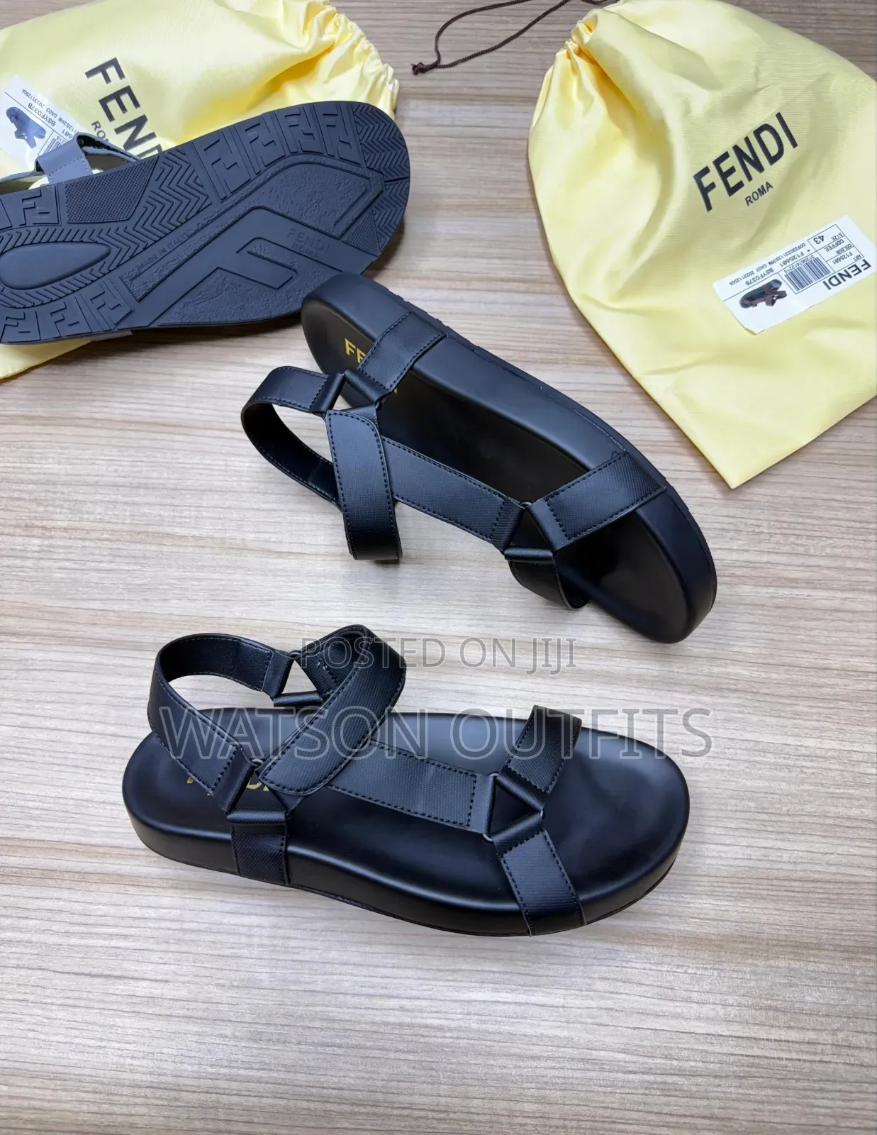 Hermes Paris and Fendi Brand New Men's Leather Sandals Original