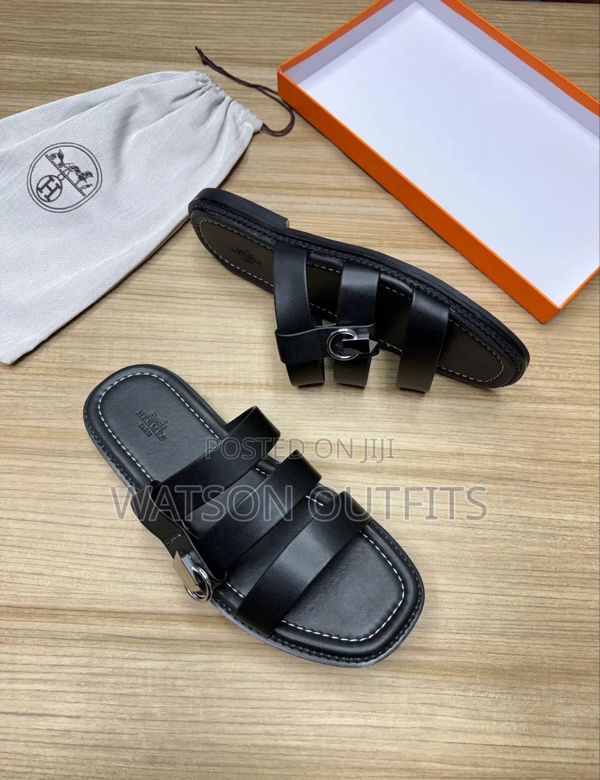 Hermes Paris and Fendi Brand New Men's Leather Sandals Original